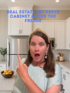 Tall fridge with unreachable cabinet above