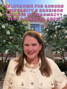Harrison College of Pharmacy at Auburn University building with brick exterior and lush green lawn