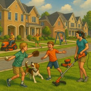 Everyday neighborhood sounds in Auburn and Opelika—from kids playing to dogs barking and game-day cheers