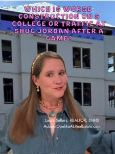 South College construction traffic and Shug Jordan Parkway game day gridlock in Auburn, Alabama