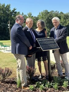 Community at Ann Pearson Park grand opening in Auburn AL pavilion