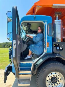 Laura Sellers at Auburn Citizens’ Academy with Public Works and Environmental Services equipment