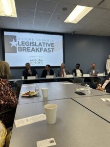 Auburn Chamber Legislative Breakfast panel at VCOM in Auburn, AL.