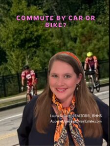 People biking and driving in Auburn, Alabama
