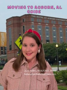 Downtown Auburn with local shops and smiling residents