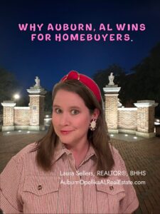 Downtown Auburn with Toomer’s Corner and happy homeowners