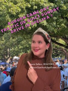 Auburn game-day traffic compared to a peaceful Sunday drive in Opelika