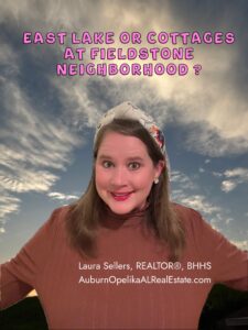 Aerial view comparing East Lake in Auburn and The Cottages at Fieldstone in Opelika