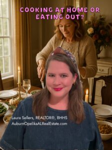 Thanksgiving dinner setup in an Auburn, Alabama home.