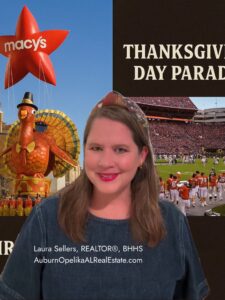 Auburn Thanksgiving with Macy’s Parade and Iron Bowl traditions.