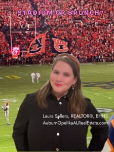 Auburn weekend showing Jordan-Hare Stadium and Downtown Auburn brunch