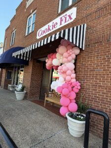 Cookie Fix storefront in Downtown Auburn offering gourmet cookies
