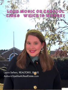 Auburn University student neighborhood vs carpool line scene