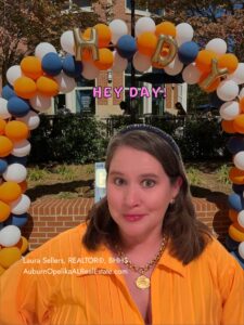 Auburn University Hey Day students greeting each other on campus