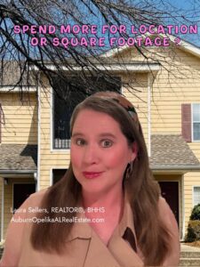 Auburn Alabama location vs square footage home comparison