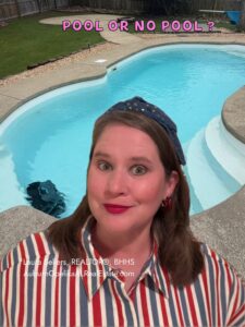 Backyard swimming pool at a home for sale in Auburn Alabama