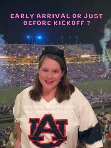 Auburn football game day fans arriving early for tailgating or just before kickoff