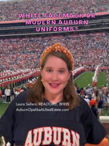 Move to Auburn featuring Auburn football traditions, Jordan-Hare Stadium, Auburn University Chapel, classic white facemask era, and modern Auburn uniforms.