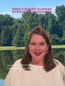 Auburn Living during a warm Alabama summer with outdoor parks and neighborhoods despite humidity and mosquitoes.
